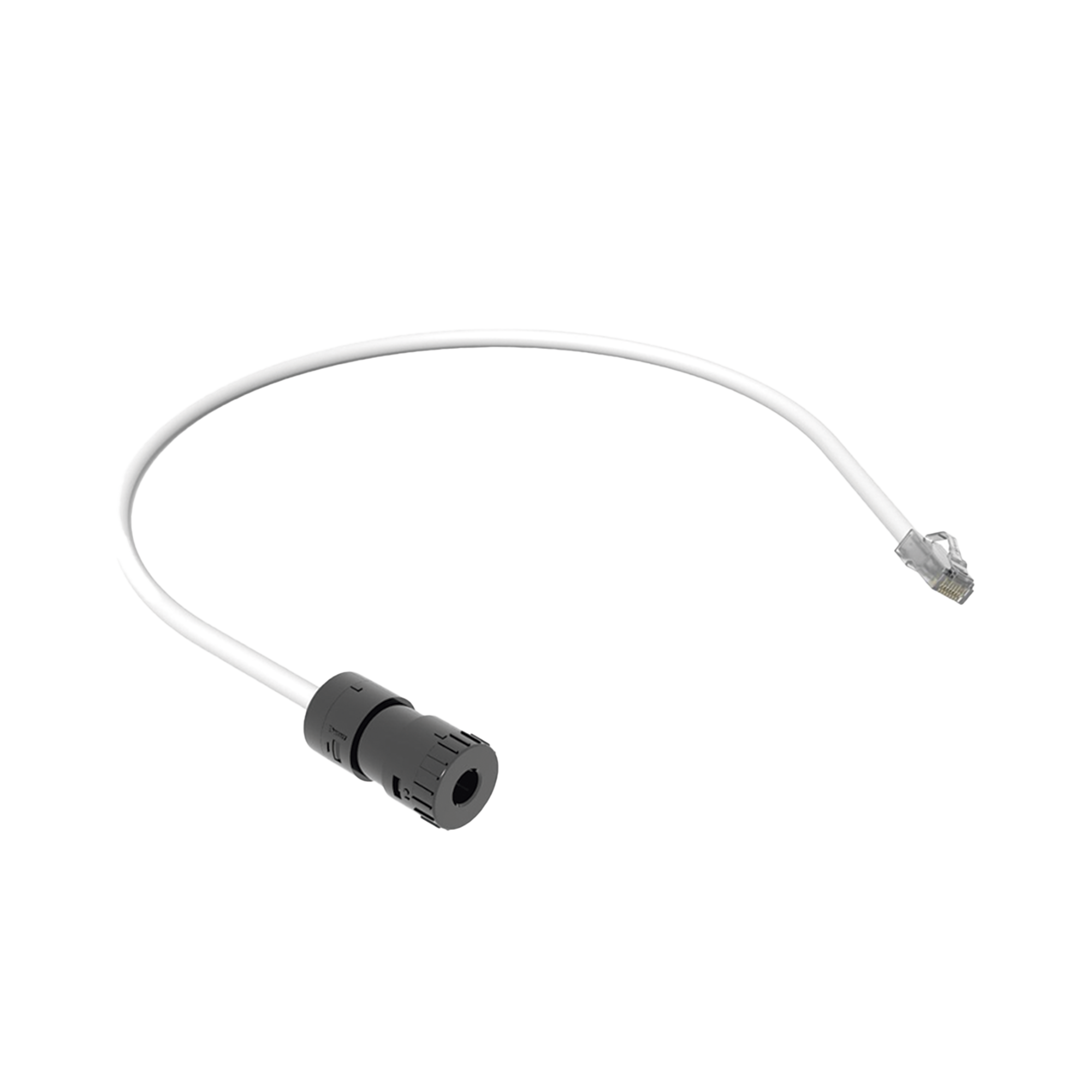 Cable de Conexión en Campo Jack a Plug RJ45, Categoría 6A, CMP (Plenum), 0.5 Metros, Color Blanco Cable de Conexión en Campo Jack a Plug RJ45, Categoría 6A, CMP (Plenum), 0.5 Metros, Color Blanco